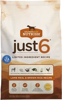 Rachael Ray Nutrish Just 6 Natural Lamb &amp; Rice Limited Ingredient Recipe Dry Dog Food